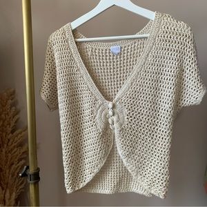 Vintage 90’s Crochet Shrug Cream Neutral Size Large